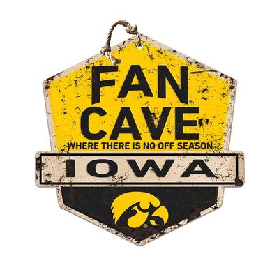 KH Sports Fan Iowa Hawkeyes Fan Cave Badge Sign, 20x20 Inches, Hawkeyes Decor for Dorm Room, Bedroom, Fan Cave, Living Room; Display Your Team Spirit with This Unique Iowa Hawkeyes Wall Art