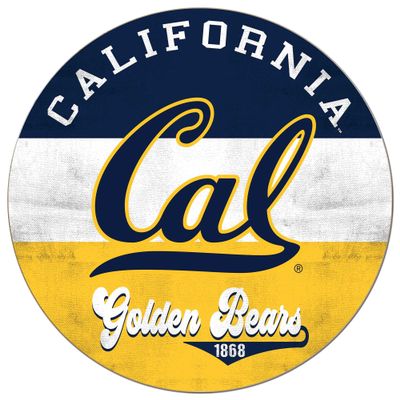 KH Sports Fan California Golden Bears Multi-Color Retro Circle Sign, 20x20 Inches, Golden Bears Decor for Dorm Room, Bedroom, Fan Cave, Living Room; Display Your Team Spirit with This Unique California Berkeley Golden Bears Wall Art