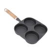 4 Cup Egg Frying Pan with Wooden Handle, Egg Pan Non Stick, Burger Pan, Multi Pancake Pan, Fried Egg Pan for Breakfast Pancakes Omelettes, Egg Pan Non Stick, 4 Cup Egg Frying Pan with Wooden4 Egg Pan view 3