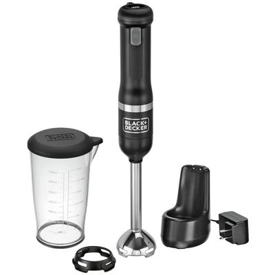 BLACK+DECKER Kitchen Wand Cordless Immersion Blender, Hand Blender with Charging Dock, Black (BCKM1011K10)