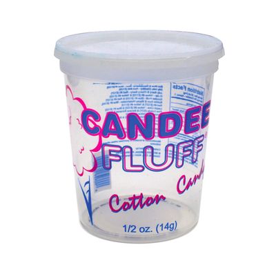 Popcorn Supply Company Cotton Candy Candee Fluff Containers with Lids, 0.5-oz. (Case of 500)