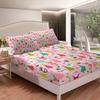 Christmas Fitted Sheet for Kids Boys Girls Cute Santa Claus Deer Bedding Set Pink Christmas Tree Bed Sheet Set Bedroom Decor Kawaii Xmas Theme Bed Cover Queen Size 3Pcs view 2