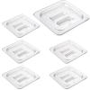 CURTA 6 Pack NSF Food Pan Cover, 1/6 Size Clear Polycarbonate Lid with Handle for Commercial Food Pan, Dishwasher & Freezer Safe Plastic Clear view 1