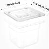 CURTA 6 Pack NSF Food Pan Cover, 1/6 Size Clear Polycarbonate Lid with Handle for Commercial Food Pan, Dishwasher & Freezer Safe Plastic Clear view 2