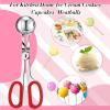 Yinkin Cake Pop Mold Sticks and Wrappers Cake Pop Kit Set Include 100 Parcel Bags 100 Papery Treat Sticks Metallic Twist Ties Scooper Ball Maker Lollipop Tools for Candy Chocolates and Cookies(Red) view 4