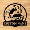 Custom Heron Metal Wall Sign - Personalized Heron Metal Wall Art - Heron Metal Wall Decor - Heron Name Sign - Housewarming Gifts - Home Decor view 1