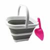 SAMMART Collapsible Rectangular Cleaning Bucket 5L (1.3 Gallon)- Foldable Camping Beach Sand Water Pot Pail- Portable Space Saving Tub for Household, Outdoor Car Washing (White/Grey) view 4