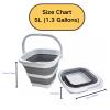 SAMMART Collapsible Rectangular Cleaning Bucket 5L (1.3 Gallon)- Foldable Camping Beach Sand Water Pot Pail- Portable Space Saving Tub for Household, Outdoor Car Washing (White/Grey (Set of 2)) view 2