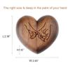 muchly Wooden Ring Box for Wedding Ceremony-Heart Shaped Ring Box- Solid Wood double ring bearer box-Engraved Vintage ring box (walnut) view 4