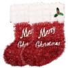 Christmas Tinsel Garland Xmas Stocking Hanging Ornaments Xmas Decorations Foil Fringed Pendant Home Decors Christmas Hanging Decorations for Window Wall Tree Holiday Party Supplies view 1