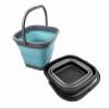 SAMMART 10L (2.6 Gallon) Collapsible Rectangular Handy Bucket (Alloy Grey + Crystal Blue (Set of 2)) view 2