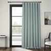 HPD Half Price Drapes - Faux Linen Curtains for Living Room (1 Panel) - 100W X 84L - Extra Wide Textured Room Darkening Curtains for Bedroom 84 Inches Long - Drapes for Home Decor, Sea Thistle view 1