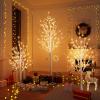 Hooseng Lighted Tree 4FT, 5FT and 6FT, Pack of 3, Fairy Light Tree Lamp Artificial Tree for Festival, Party, Christmas Decoration, Indoor and Outdoor Use, Warm White view 1