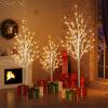 Hooseng Lighted Tree 4FT, 5FT and 6FT, Pack of 3, Fairy Light Tree Lamp Artificial Tree for Festival, Party, Christmas Decoration, Indoor and Outdoor Use, Warm White view 2