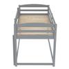 CNANXU Twin Over Twin Floor Low Bunk Bed with Safety Guardrail, Climbing Ladder, Easy to Assemble, Saving Space, Bed Bedroom Storage Guard Rail Ladder (Gray) view 4