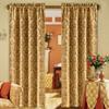 Loom and Mill Luxury Damask Curtains for Living Room, Golden Floral Thick Jacquard Window Treatment with Tiebacks for Bedroom Christmas Party Banquet Decorations (2 Panels, 52 x 84 Inch, Yellow) view 1