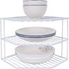 AKAZA 3-Tier Corner Shelf Counter and Cabinet Organizer - Cabinet Storage Shelf Rack, ShelvesKitchen Counter and Cabinet Shelf, Bathroom Cupboard (White) view 1