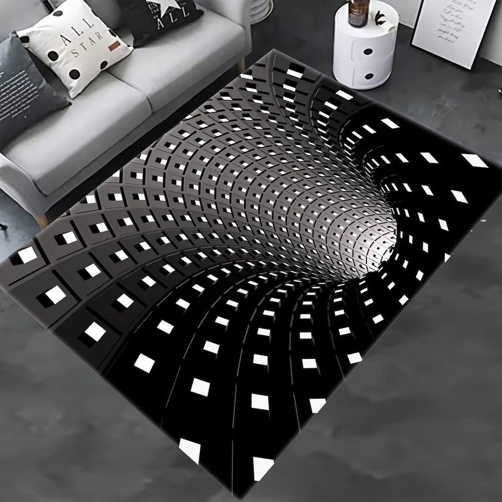 3D Vortex Rug, 3D Illusion Rug, Illusion Rugs, Vortex Illusion Carpet, 3D Effect, Optical Illusion (70x110)=180x280cm