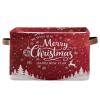 2 Pack Storage Basket Christmas Greetings Snowflakes Storage Basket for Shelves Storage Cubes Storage Bins for Organizing Closet Shelf, Collapsible Fabric Nursery Storage Bin view 1