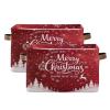 2 Pack Storage Basket Christmas Greetings Snowflakes Storage Basket for Shelves Storage Cubes Storage Bins for Organizing Closet Shelf, Collapsible Fabric Nursery Storage Bin view 2