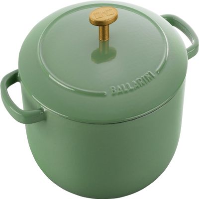 Ballarini Z1023-103 Bellamonte Round, 8.7 inches (22 cm), Herbal Green, Two-Handled Pot, Casting, Enameled Pot, Induction Compatible, Authentic Japanese Product