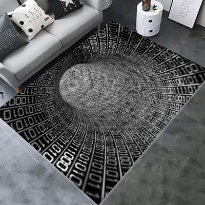 3D Vortex Rug, 3D Illusion Rug, Round Illusion Rug, Vortex Illusion Carpet, 3D Effect, Optical Illusion (55x78)=140x200cm
