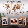 Enjoy The Wood 3D Wood World Map Wall Art Large Wood Wall Dcor Housewarming Gift Idea Art World Travel Map For Home & Kitchen or Office (Photo Frames, Pins) view 3