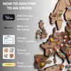 Enjoy The Wood 3D Wood World Map Wall Art Large Wood Wall Dcor Housewarming Gift Idea Art World Travel Map For Home & Kitchen or Office (Photo Frames, Pins) view 4
