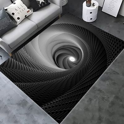 Vortex Illusion Carpet, 3D Vortex Rug, 3D Illusion Rug, 3D Effect, Optical Illusion (70x110)=180x280cm