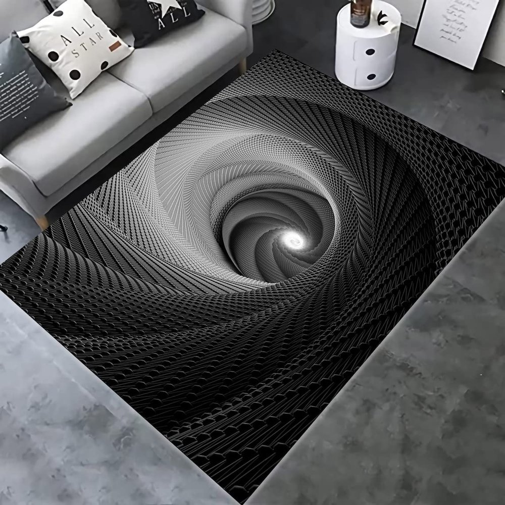Vortex Illusion Carpet, 3D Vortex Rug, 3D Illusion Rug, 3D Effect, Optical Illusion (70x110)=180x280cm