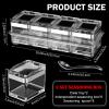 2 Set Acrylic Seasoning Organizer Box 10 x 4 x 3.2 in 8 Clear Seasoning Rack Spice Pot Condiment Container with Lid and Spoon Storage Container Spice Jar for Sugar Salt Kitchen Cooking Organizer view 2