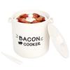 SOLIGT Ceramic Bacon Cooker for Microwave Oven - Splatter-Proof Design Microwave Bacon Cooker with Lid and Bonus Tongs - Easy Faster Bacon Maker for Yummy Crispy Bacon view 1