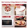 SOLIGT Ceramic Bacon Cooker for Microwave Oven - Splatter-Proof Design Microwave Bacon Cooker with Lid and Bonus Tongs - Easy Faster Bacon Maker for Yummy Crispy Bacon view 4