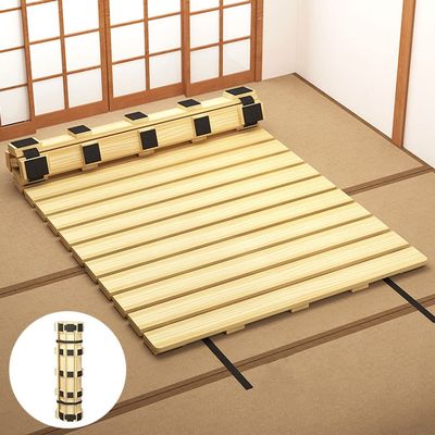 Fold Rollable Hard Bed Board, Breathable Bed Frame, Waist Protector Board, Moisture-Proof Artifact Foldable Skeleton Wooden Bed Slats (Size : 1mx2m)