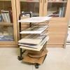 SOBS Mobile Classrooms Art Drying Rack for Painting Panels, Paper & Prints, Sturdy Metal Art Rack Artwork Storage Display Rack with Wheels, 15/20/30 Shelves (Size : 32x42.5x75cm) view 3