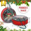 Shappy 4 Pcs Christmas Wreath Storage Bag Wreath Storage Container with Clear Window Plaid Box with Handles for Storing Garland Holiday Wrapping(Red,30 x 7 Inch) view 2