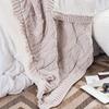 Bannr Blanket Queen Size Winter Warm Soft Blankets, Wearable Knitted Fleece Blanket Travel Pillows (Color : Beige, Size : 130x160cm) view 3