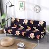 Armless Sofa Bed Cover,Stretch Futon Cover Fitted Full Folding Sofa Slipcover Without Armrests Removable Furniture Cover Protector with Elastic Bottom for Living Dining Room view 2