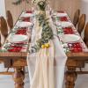 Christmas Placemats for Dining Table Set of 6 Christmas Tree Snowman Happy New Year Farmhouse Red Table Mats for Home Kitchen Restaurant Christmas Party Decoration,Washable view 4