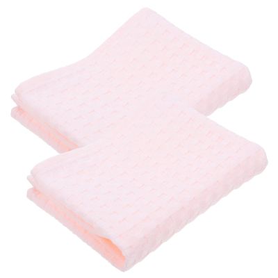 FRCOLOR 2pcs Soft Cotton Washcloths for Boy Girl Highly Absorbent Towels Multi-Purpose Face and Makeup Removal Towels Gentle Sensitive Skin for Daily Use Pink