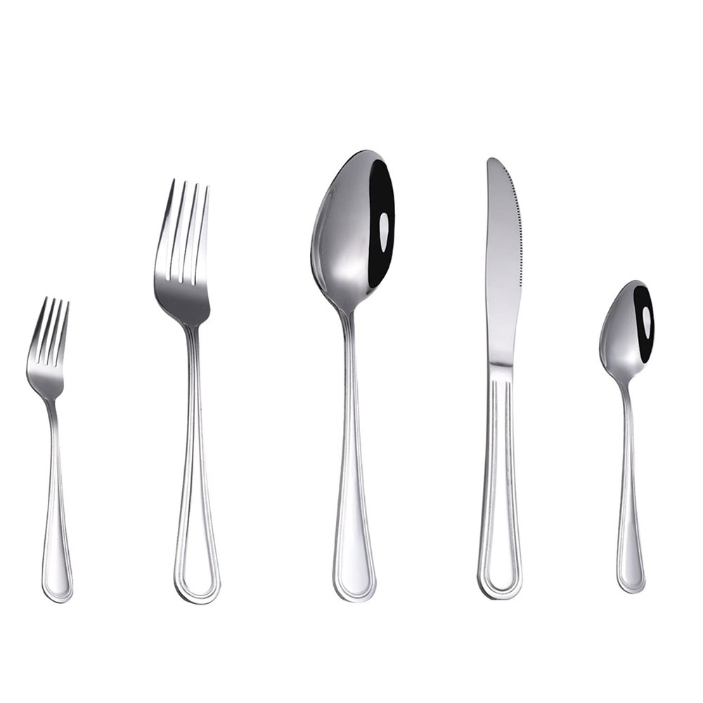 40 Piece Silverware Set for 8 Durable Stainless Steel Flatware Sets Kitchen Wedding Restaurant Cutlery Utensils Include Knifes Forks Spoons Dessert Spoons Desert Forks Delicate Tableware Set