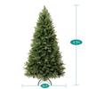 Naomi Home Traditional 4.5ft Prelit Artificial Christmas Tree with 679 Branch Tips, 200 Warm Lights and Metal Stand, 36" Wide Realistic Fir Christmas Tree with Lights view 3