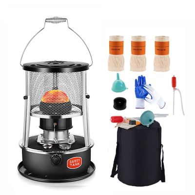 DUTIL Kerosene Heaters for Indoor Use,Adjustable Height Kerosene Stove,4.5L Multifunctional Non Electric Heater, Removable Top Cover Indoor Kerosene Heater, with Storage Bag, Wick and Gloves