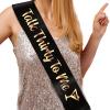 PartyForever 30th Birthday Party Decorations Talk Thirty to Me Black Sash with Rose Gold Letters view 1