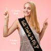 PartyForever 30th Birthday Party Decorations Talk Thirty to Me Black Sash with Rose Gold Letters view 2
