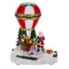 Christmas Village Houses,Christmas LED Lighted House Micro Landscape Battery Operated Ice Cream Shop Musical Animated Christmas Scene Christmas Village Hot Air Balloon House for view 1