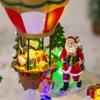 Christmas Village Houses,Christmas LED Lighted House Micro Landscape Battery Operated Ice Cream Shop Musical Animated Christmas Scene Christmas Village Hot Air Balloon House for view 4