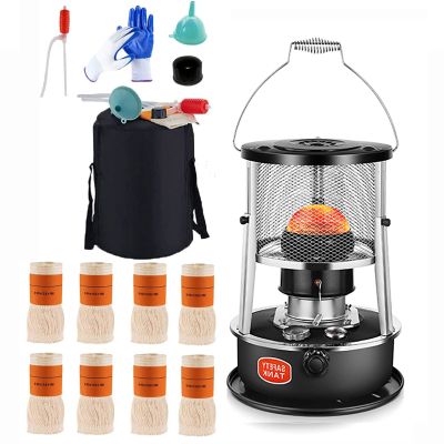DUTIL Adjustable Height Kerosene Stove,Indoor Heater Non Electric,Black Portable Kerosene Stove Heaters for Indoor Use, Multifunctional Tent Heater for Camping, with Storage Bag and Accessories