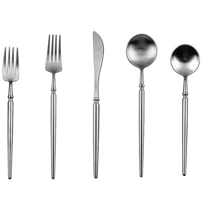50 Piece Silverware Set for 10 Durable 18/10 Stainless Steel Flatware Home Kitchen Wedding Hotel Cutlery Utensils Small Waist Handle Nice Weight Knifes Forks and Spoons Delicate Tableware Set