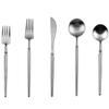 50 Piece Silverware Set for 10 Durable 18/10 Stainless Steel Flatware Home Kitchen Wedding Hotel Cutlery Utensils Small Waist Handle Nice Weight Knifes Forks and Spoons Delicate Tableware Set view 1